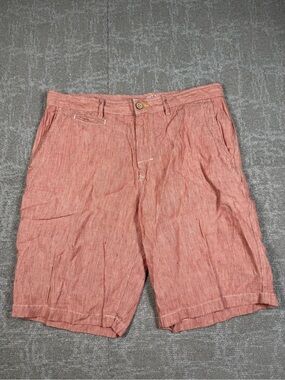 Tommy Bahama 100% Linen Red Vacation Beach Short Men Size 35
